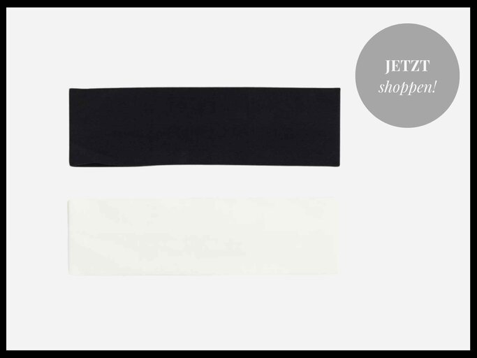 2er-Pack Stirnbänder aus Jersey von H&M in Schwarz und Weiß | © H&M