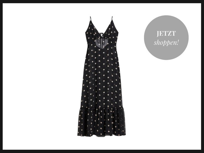 Schwarzes Kleid mit weißen Punkten von H&M | © H&M