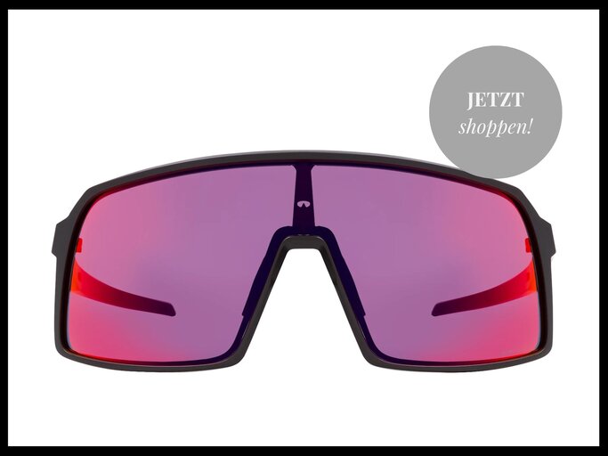 Shield-Brille mit lila Gläsern von Oakley bei Mister Spex | © Mister Spex