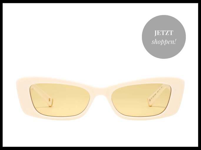 Cremefarbene Sonnenbrille mit gelben Gläsern von Jimmy Fairly | © Jimmy Fairly