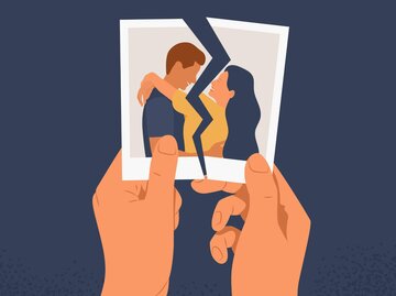 Illustration Hände zerreißen Pärchenbild | © Getty Images/Viktoriia Ilina