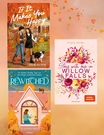 Drei Bücher mit herbstlichen Covern | © Penguin Publishing Group/ Ravensburger Verlag / Lübbe 