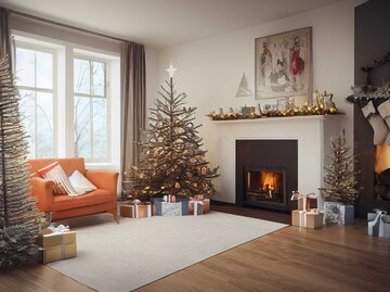 Weihnachtlich geschmücktes Wohnzimmer | © Adobe Stock/Stephan
