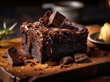 Schoko-Brownie mit Schokoriegel | © Adobe Stock/barmaleeva