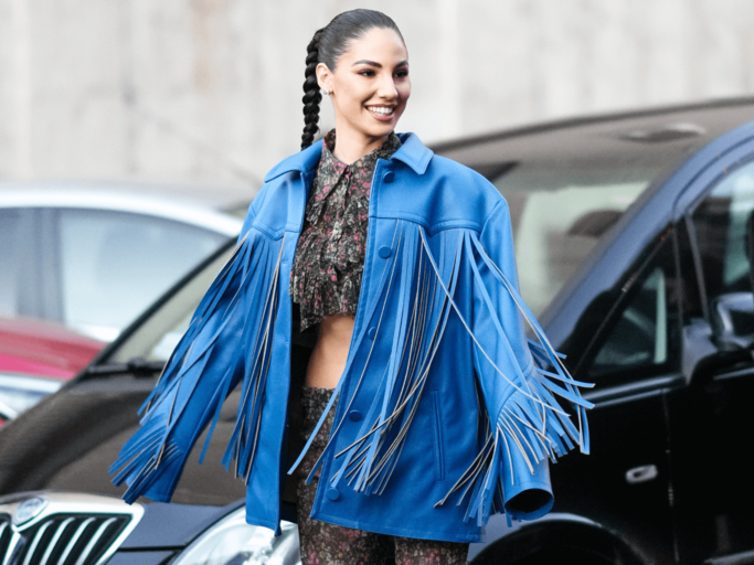 Giulia De Lellis auf der Fashion Week in Mailand | © Getty Images/Edward Berthelot 