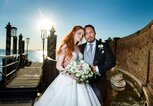 Barbara Meier und ihr Ehemann Klemens Hallmann bei ihrer Hochzeit 2019 | © GettyImages/Freier Fotograf