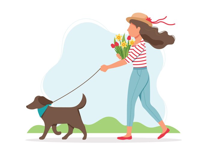 Frau geht mit ihrem Hund Gassi  | © gettyimages.de | biscotto87