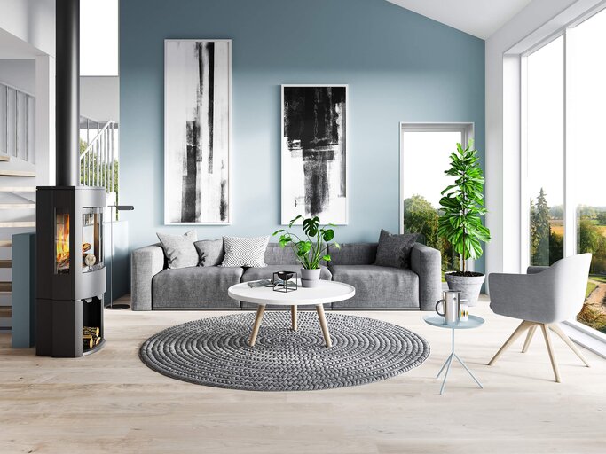 Modernes Wohnzimmer in der Trendfarbe Grau gehalten  | © gettyimages.de | NelleG