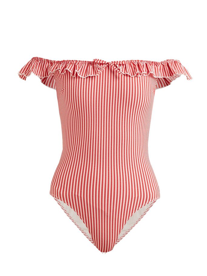 Off-Shoulder-Badeanzug von Solid & Striped | © PR