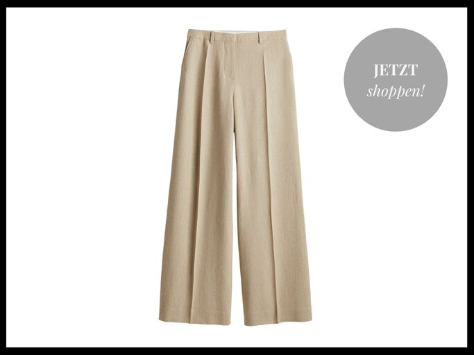 Beige Marlene Hose aus Leinen von H&M | © H&M