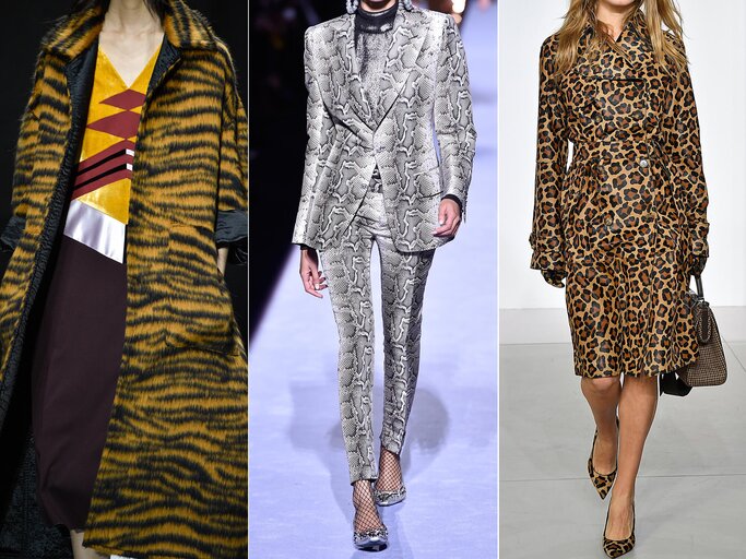 Animal Prints auf dem Laufsteg bei Bottega Veneta, Tom Ford und Michael Kors. | © Getty Images | Peter White | Catwalking | Victor VIRGILE