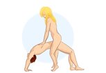 Kamasutra - Der Mann begibt sich in die Brücke. Die Frau setzt sich mit einem festen Stand auf seine Lendengegend. Ihre Füße berühren den Boden. | © Christina Angele