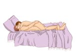 Kamasutra - Der Mann liegt mit geschlossenen Beinen ausgestreckt auf dem Rücken im Bett. Die Frau liegt eng angeschmiegt auf ihm. | © Christina Angele