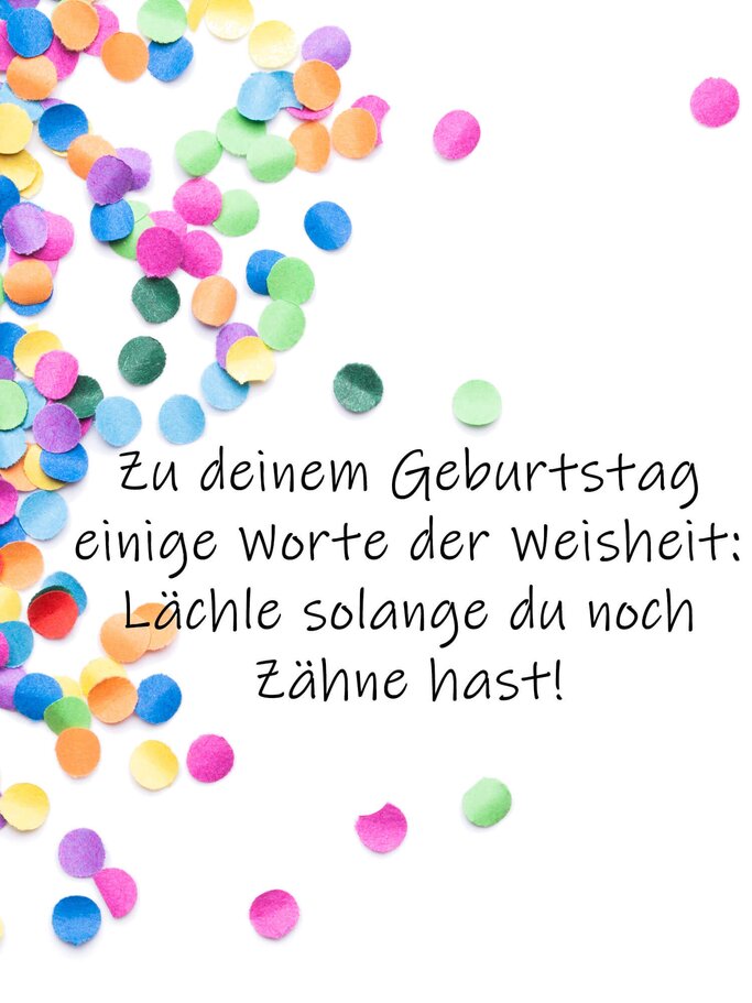 Konfetti mit einem lustigen Spruch zum Geburtstag | © iStock | pixelliebe