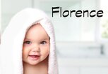 lachendes Baby mit dem Namen Florence | © iStock.com | NYS444