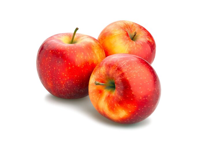Rote Äpfel auf einem weißen Hintergrund. | © iStock.com / bergamont