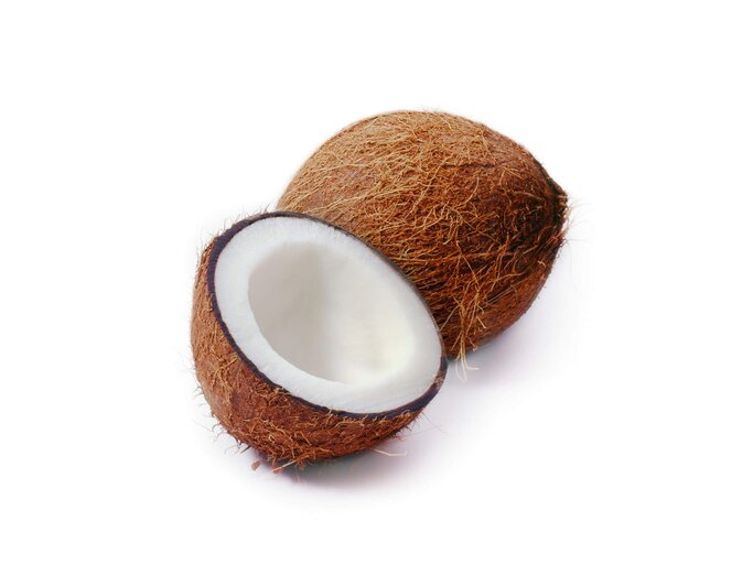 Kokosnuss auf einem weißen Hintergrund.  | © iStock.com / RedHelga