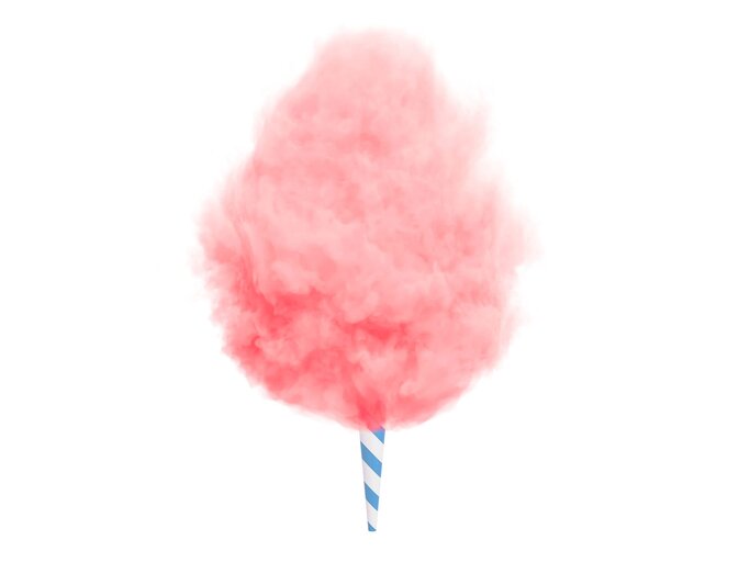 Rosa Zuckerwatte auf einem weißen Hintergrund.  | © iStock.com / Lefler