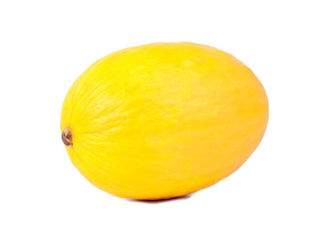 Gelbe Honigmelone auf einem weißen Hintergrund.  | © iStock.com / Josef Mohyla