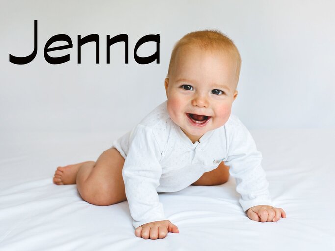 lachendes Baby mit dem Namen Jenna | © iStock.com / Vera Livchak 