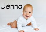 lachendes Baby mit dem Namen Jenna | © iStock.com / Vera Livchak 