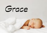 Schlafendes Baby mit dem Namen Grace | © iStock.com / Vera Livchak 