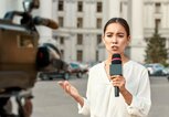 junge, hübsche Journalistin | © iStock.com / LanaStock