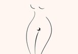 Zeichnung eines weiblichen Körpers auf rosa Hintergrund mit der Intimfrisur "Mond" | © iStock.com / AnastaciaTkachenko - Funke Digital GmbH / Daisy Sinds