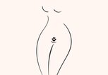 Zeichnung eines weiblichen Körpers auf rosa Hintergrund mit der Intimfrisur "Pfote" | © iStock.com / AnastaciaTkachenko - Funke Digital GmbH / Daisy Sinds