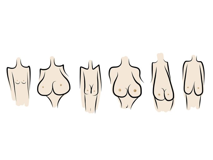 unterschiedlich geformte Brüste | © Kudryashka / shutterstock.com