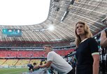 Jessy Wellmer und Bastian Schweinsteiger bei der EM 2021 | © Instagram @bastianschweinsteiger