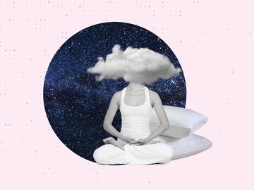 Frau macht Yoga in den Wolken | © Getty Images/Olena Koliesnik