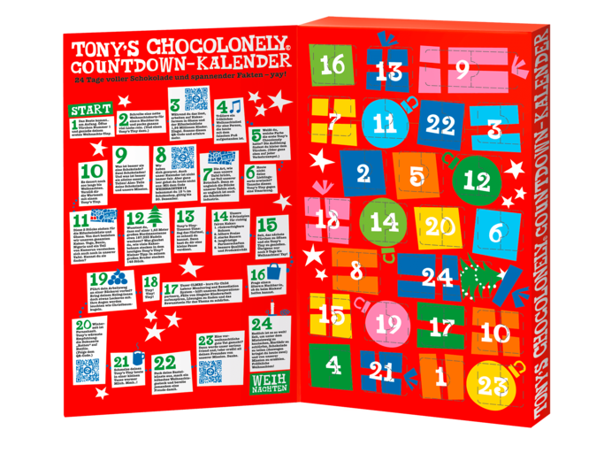 Schoko-Adventskalender von Tony's Chocolonely 2021 | © PR