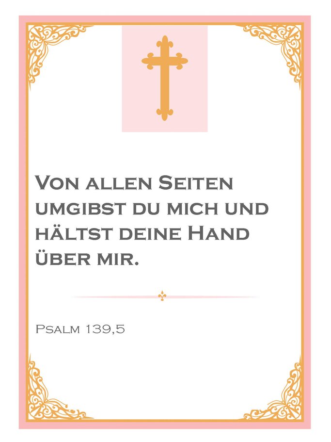 Vorlage mit Taufspruch, Psalm 139,5 | © iStock | alenaspl