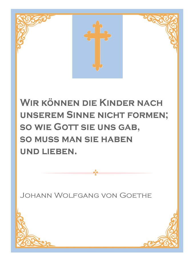 Vorlage mit Taufspruch, Johann Wolfgang von Goethe | © iStock | alenaspl
