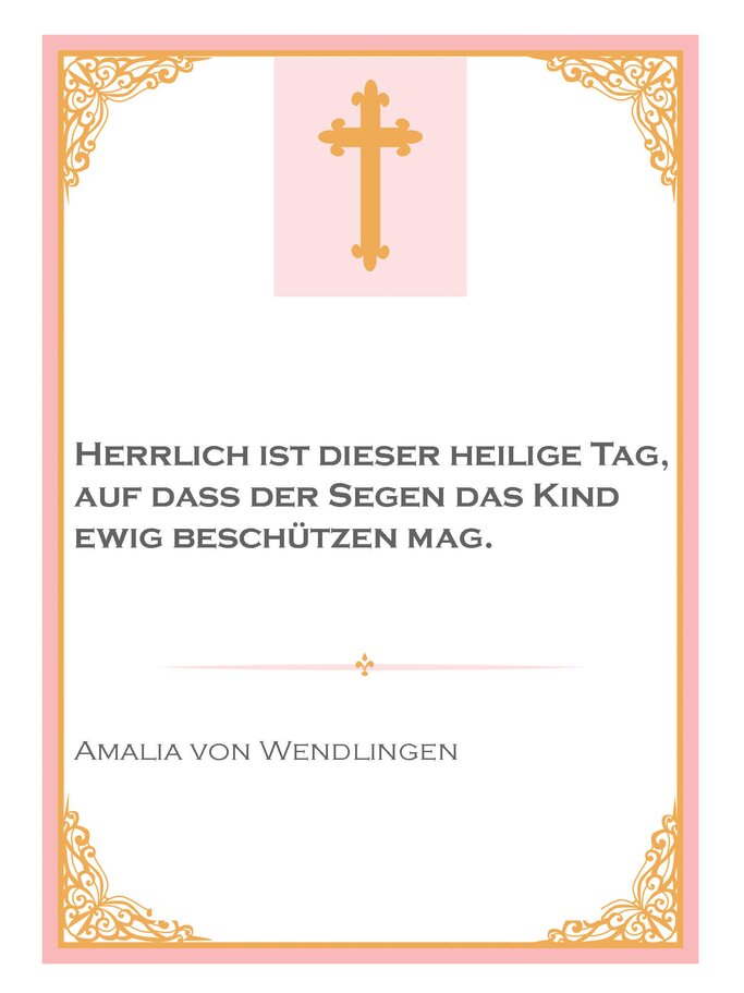 Vorlage mit Taufspruch, Amalia von Wendlingen | © iStock | alenaspl